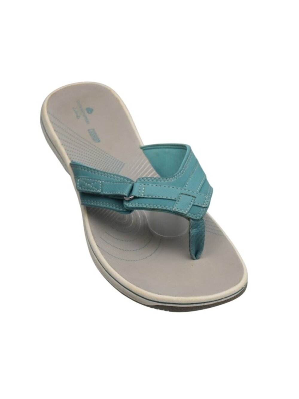 Clarks Cloudsteppers Breeze Sea Womens Aqua Cushion Flip Flop Sandals Size 10